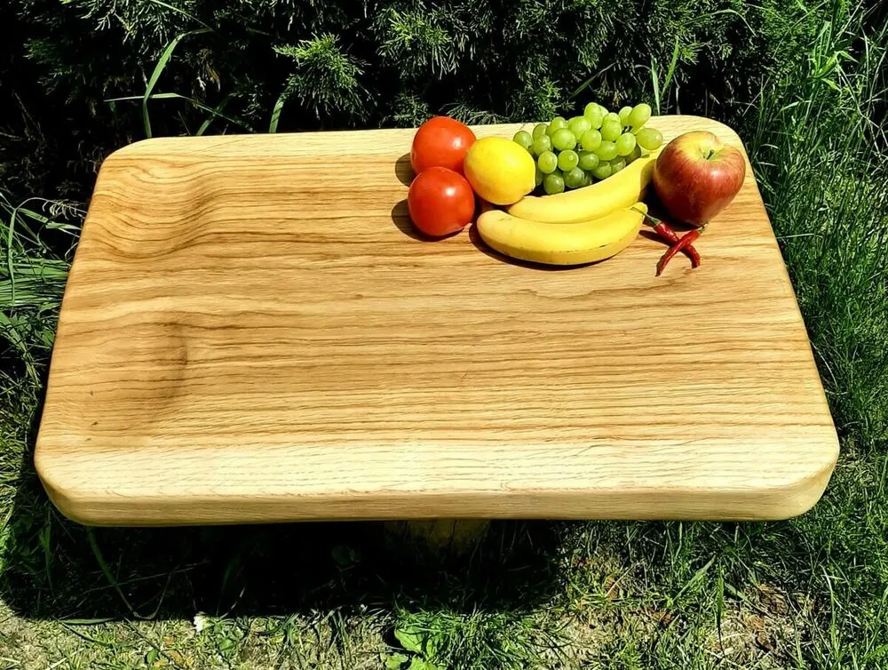 Duża ręcznie robiona dębowa deska do krojenia Nela Wood z litego monolitu o wysokiej twardości